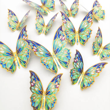 12Pcs 3D Gold Butterfly Wall Stickers Self-Adhesive Decor Decals (Online Order Only)