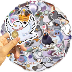50PCS Cute Cartoon Pigeon Stickers DIY Diary Laptop Luggage Skateboard Animal Sticker Fun Classic Toy (Online Order Only)