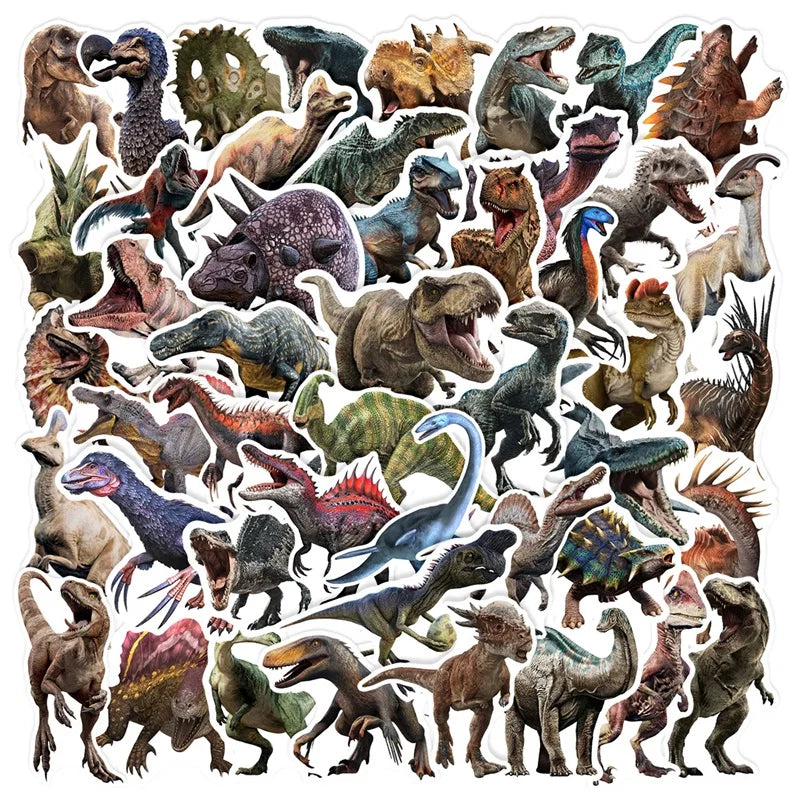 10/30/50PCS Dinosaurs Age Sticker Aesthetic PVC Children's Korean Stationery School Supplies Decoration Scrapbooking for Kids (ONLINE ORDER ONLY)