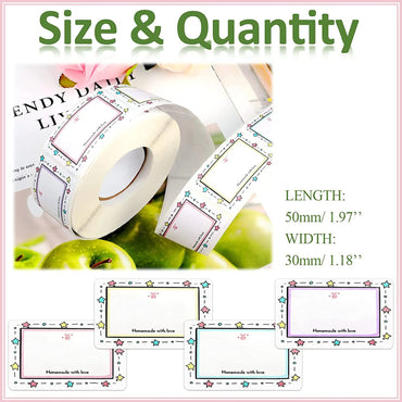 300pcs/roll Kitchen Classification Label Stickers Refrigerator Food Storage Date Labels for Container Bag Jar Packaging Marking (ONLINE ORDER ONLY)