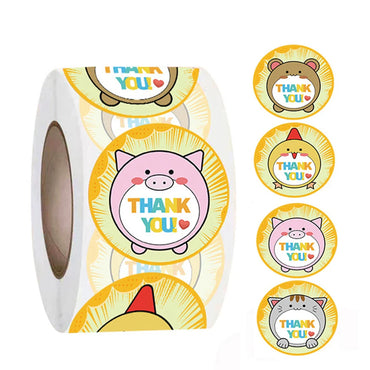 100-500pcs Cartoon Thank You Stickers For Seal Packaging Decoration Stickers School Teacher Kids Student Stationery Stickers (ONLINE ORDER ONLY)