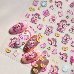 rich letter Chinese characters gourd money lantern firecracker God of wealth Yuanbao Adhesive Nail Art Stickers Manicure Decals (ONLINE ORDER ONLY)