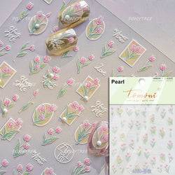 Colourful Butterfly Rose Flower Tulip Daisy Moth Orchid Narcissus 3D Self Adhesive Nail Art Decorations Stickers Manicure Decals (ONLINE ORDER ONLY)