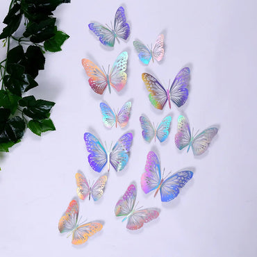 12pcs Suncatcher Sticker 3D Effect Crystal Butterflies Wall Sticker Beautiful Butterfly for Kids Room Wall Decal Home Decoration (ONLINE ORDER ONLY)