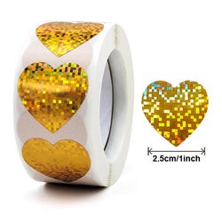 500pcs/roll Gold Holographic Glitter Sealing Label Round Laser Sticker Party Handmade Envelope Business Label Stationary Sticker (ONLINE ORDER ONLY)