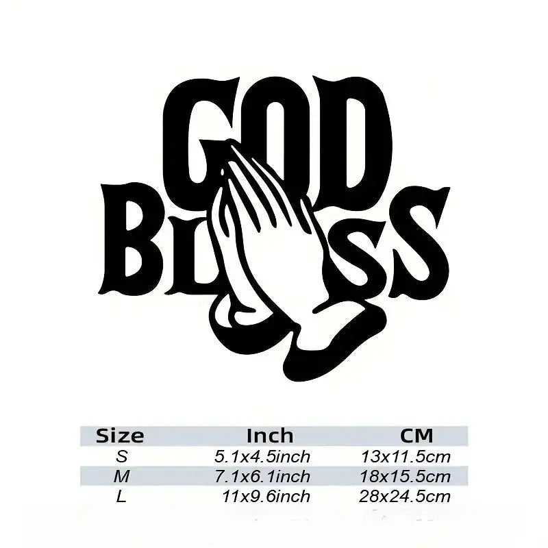 “GOD BLESS" Stickers，Show Your Faith in Jesus with This Waterproof Vinyl Car Sticker! (ONLINE ORDER ONLY)