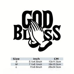 “GOD BLESS" Stickers，Show Your Faith in Jesus with This Waterproof Vinyl Car Sticker! (ONLINE ORDER ONLY)