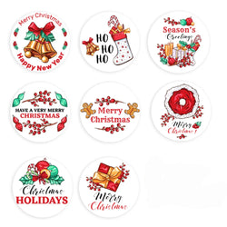 100-500pcs Christmas Theme Seal Labels Stickers For DIY Gift Baking Package Envelope Stationery Decoration 1inch (Online Order Only)