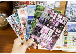 20 Pages Japanese Retro Ins Decorative Stickers Book Scrapbooking Phone Case DIY Journal Collage Material Sticker Gift (ONLINE ORDER ONLY)