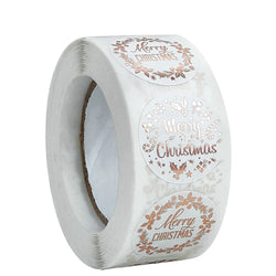 100-500pcs Rose Gold Merry Christmas Stickers Self-adhesive Holiday Stickers For Christmas Decor Wedding Party Cards Label (ONLINE ORDER ONLY)
