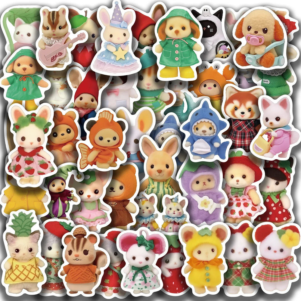 60PCS Fruit Critter Animal Stickers DIY Laptops Water Bottles Phones Decorative Stickers Toy Waterproof Vinyl Decals (ONLINE ORDER ONLY)
