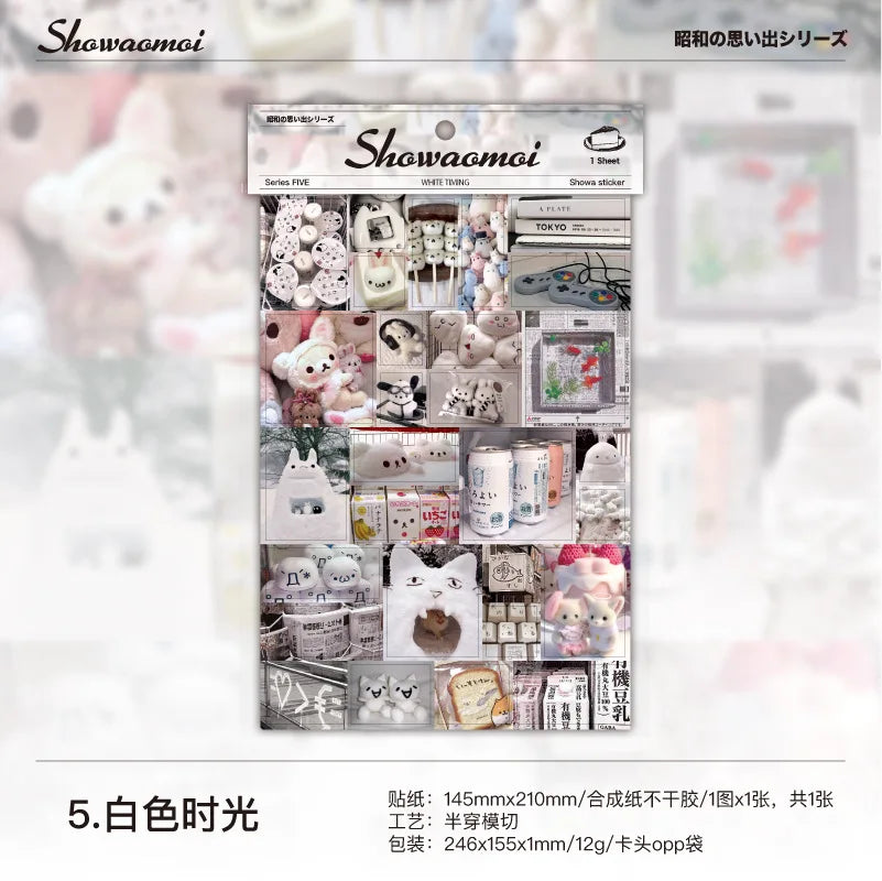 1Piece Showa Memories Series Cute Sticker for Phone Camera Luggage Journal Sticker Kawaii Decoration Sticker Gift (ONLINE ORDER ONLY)