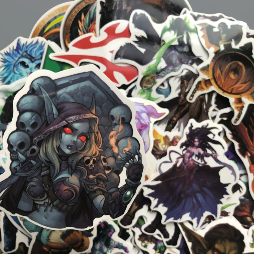 50Pcs World of Warcraft Tribal Hero Reflective Car Sticker And Decla For Ford Focus Honda Volkswagen Stickers (ONLINE ORDER ONLY)