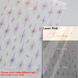 Sparkle Laser Silver Starburst Five-pointed Star Geometric Tiny Spot Romantic 5D Self Adhesive Nail Art Stickers Manicure Decals (ONLINE ORDER ONLY)