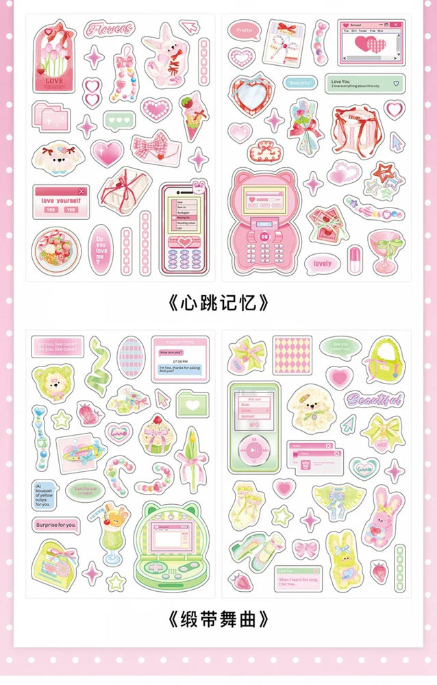 2Pcs/lot Girl Feelings Series Stickers Cute Sticker Scrapbooking Decorative Sticker Photo Album DIY Diary Stick Label Stationery (ONLINE ORDER ONLY)