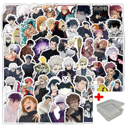 Jujutsu Kaisen Graffiti Stickers Pack - 53pcs for Helmet, Wall, Desktop Decoration with Storage Box (Online Order Only)