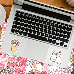 10/30/50/100PCS Valentine's Day Romantic Cartoon Stickers Holographic Laser Decals Graffiti Toy DIY Notebook Phone Gift For Love (ONLINE ORDER ONLY)