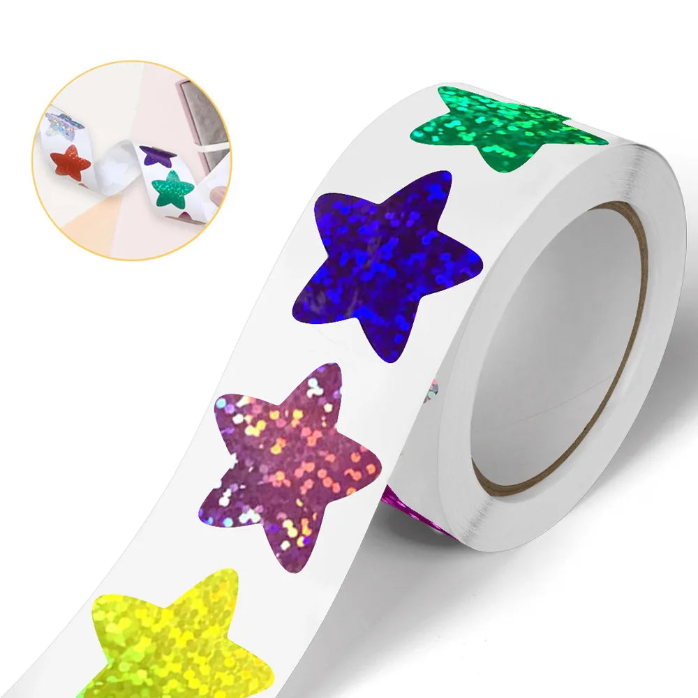 100-500pcs Color Star Sticker Birthday Wedding Gift Party Decor Seal Sticker Envelope Invitation Sticker Baking Label (ONLINE ORDER ONLY)