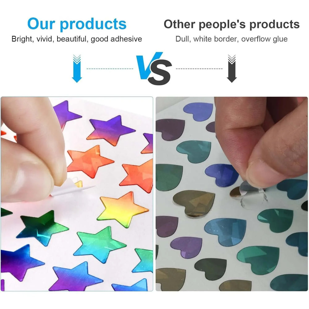 5 Pages Laser Gold Foil Self-adhesive Star Round Heart-shaped Stickers Reward Chart Decorative Children Toy Gifts Sticker Labels (ONLINE ORDER ONLY)