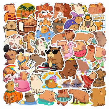 10/30/50PCS Cute Capybara PVC Sticker Aesthetic Children's Decoration Scrapbooking Sketchbook Korean Stationery School Supplies (ONLINE ORDER ONLY)