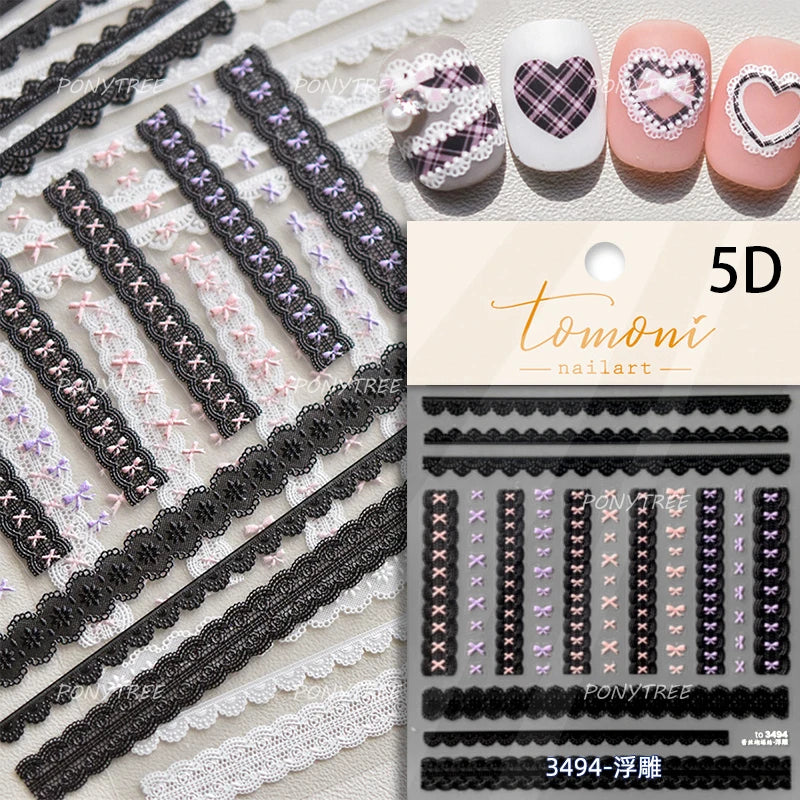 Geometric Grid Square Butterfly Snow Star Metal Self Adhesive Nail Art Sticker Snowflake Rhinestone Manicure Decal Nail Supplies (ONLINE ORDER ONLY)