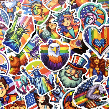10/50PCS Rainbow Graffiti Waterproof Stickers for Suitcase, Notebook, Refrigerator, Skateboard, Water Cup, Helmet Wholesale (ONLINE ORDER ONLY)