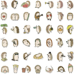 10/30/50/100pcs Cute Hedgehog Life Sticker Pack Small Self-Adhesive Decals for Photo Album, Journal, Scrapbook, Laptop Decor (ONLINE ORDER ONLY)