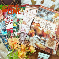 20Sheets Large Christmas Sticker Book Waterproof Washi PET Stickers Scrapbooking Holiday Decoration (Online Order Only)