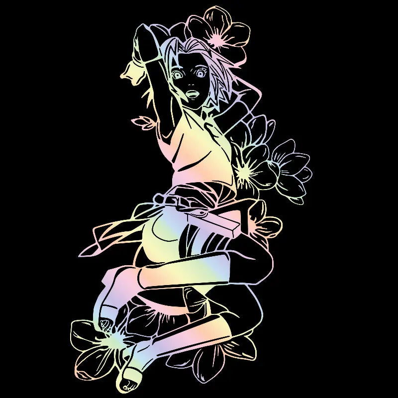 Anime Large Pattern Car Sticker Japanese Anime Cherry Blossom Decoration Window Side Auto Parts Girl Vinyl Decals (ONLINE ORDER ONLY)