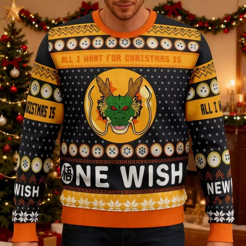 Dragon Ball 3D Sweatshirt: Goku Saiyan Christmas Jersey Men Kids (ONLINE ORDER ONLY)