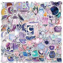 Cartoon Witch Moon Crystal Stickers - 10/30/50/100pcs Aesthetic Laptop Phone Decals (ONLINE ORDER ONLY)