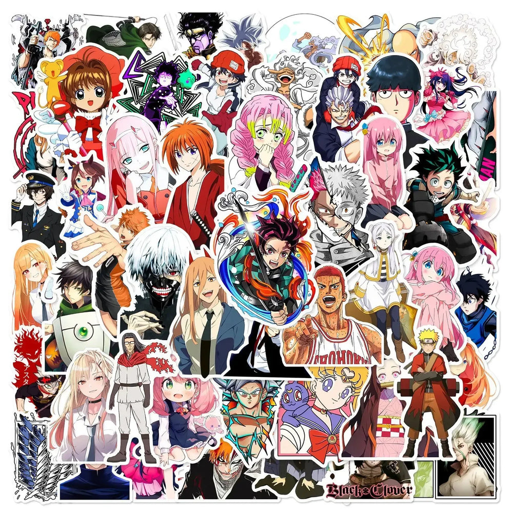 50Pcs Anime Stickers Waterproof Decals for Laptop, Motorcycle, Luggage, Phone (ONLINE ORDER ONLY)