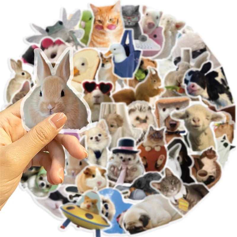50PCS INS Animal PET Sticker Aesthetic Children's Decoration Scrapbooking Stationery DIY Hand Accounting Supplies for Kids (ONLINE ORDER ONLY)