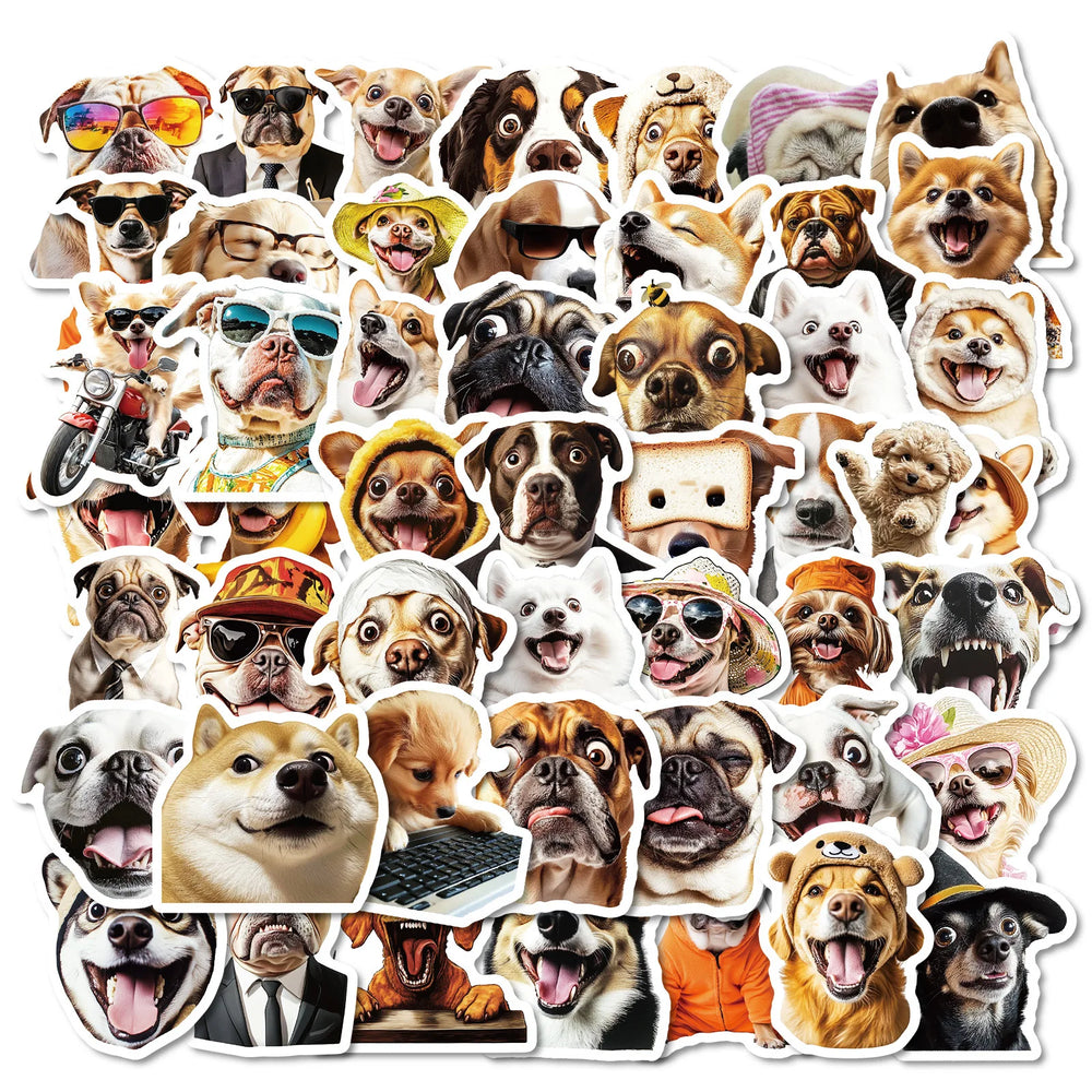 50Pcs Cute Pet Cartoon Stickers for Helmet, Wall, DIY Decoration (Online Order Only)