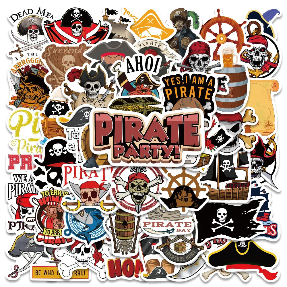 Pirates Movie Stickers 50PCS for Laptop Phone Guitar Helmet Bike Car Decals (Online Order Only)