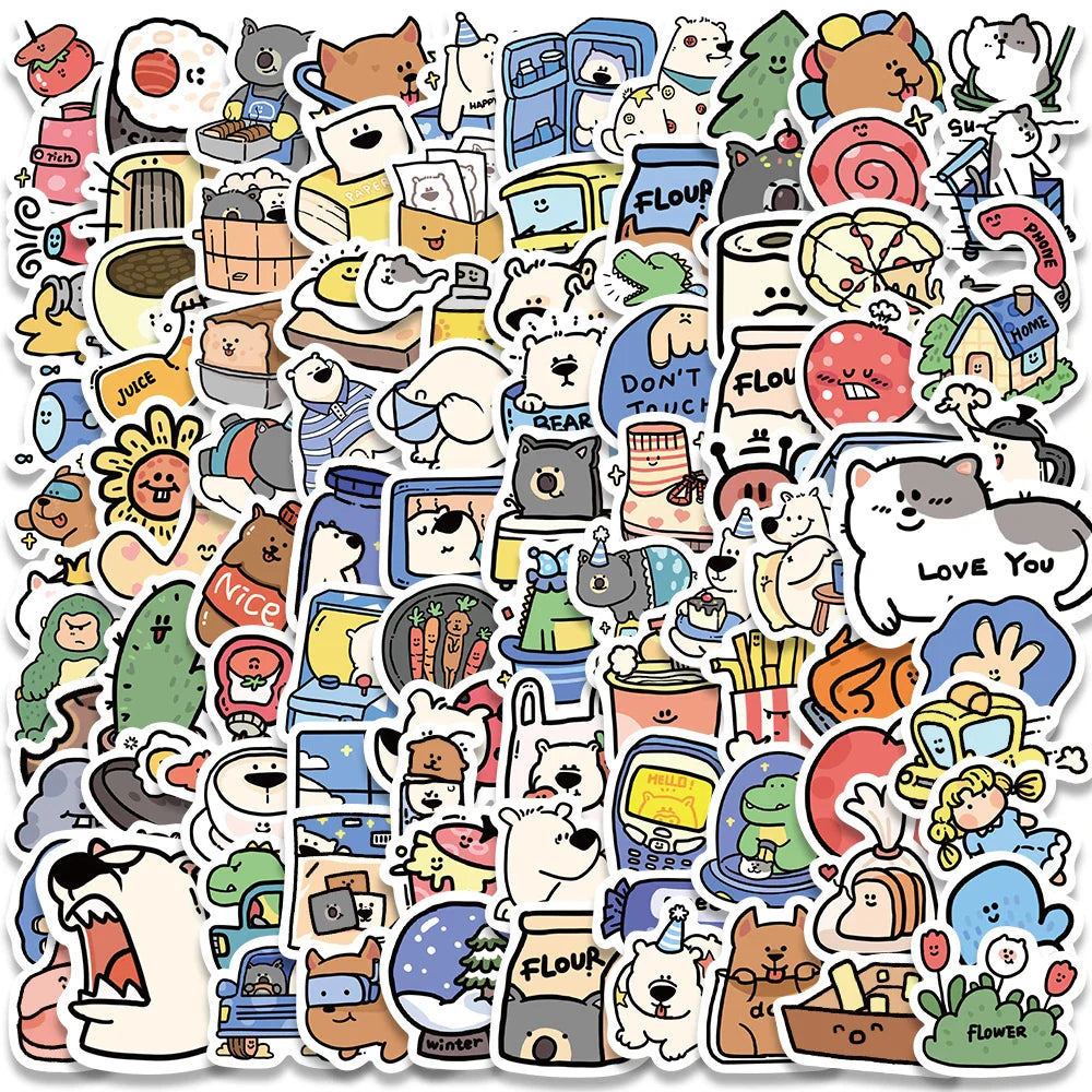 100PCS Cute Animal Stickers for Phone, Laptop, Car, Luggage, Bike, Bottle (ONLINE ORDER ONLY)
