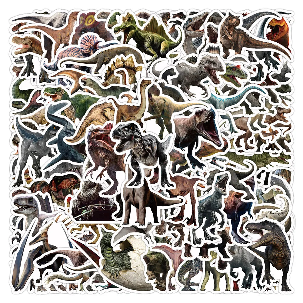 10/30/50/100PCS Jurassic Dinosaur Stickers Realistic Animals Decals DIY Notebook Skateboard Phone Laptop Bike Graffiti Kids Toys (ONLINE ORDER ONLY)