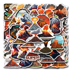 Volcano Cartoon Stickers for Phone Laptop Luggage Skateboard Decals Gift (Online Order Only)