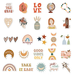 10/30/50/100pcs Cute Cartoon Art Bohemian Aesthetic Stickers Graffiti Decals Kid Toy Scrapbook Laptop Notebook Guitar Sticker (Online Order Only)