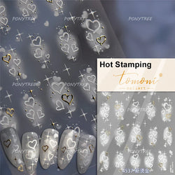 Red Sexy Love Heart Flower Hot Stamping Wing Star Moon Bowknot Sun Punk Adhesive Nail Art Decorations Stickers Manicure Decals (ONLINE ORDER ONLY)
