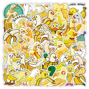 10/30/54PCS Banana Cartoon Stickers Funny Duck Graffiti Sticker Fridge Luggage Laptop Phone Guitar Skateboard Decals Kids Toys (ONLINE ORDER ONLY)