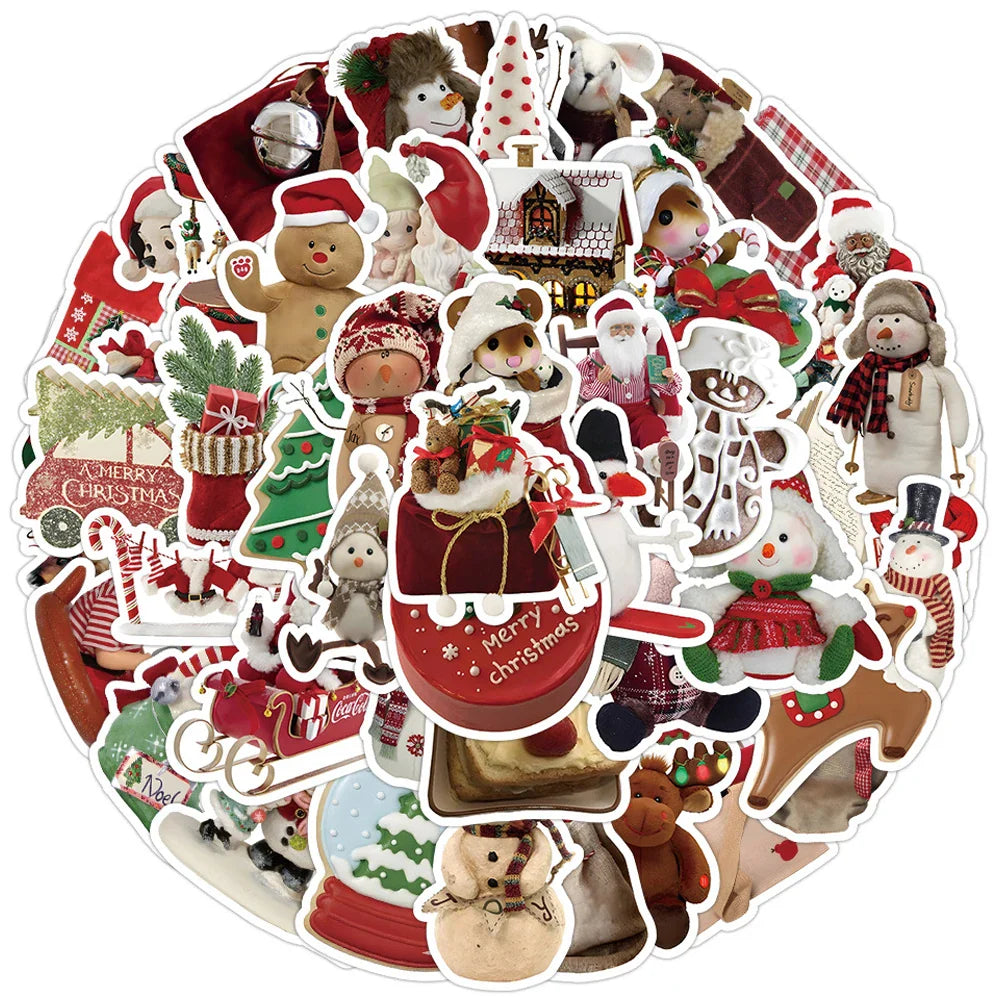 Christmas Cartoon Stickers Set - Waterproof, DIY, Laptop, Phone, Luggage (Online Order Only)