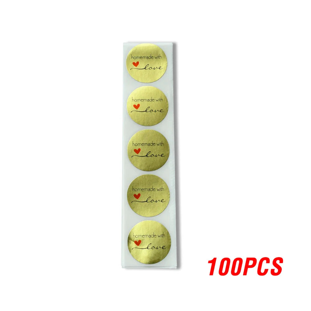 100-500pcs Round Natural Kraft Handmade Stickers Scrapbooking For Package Adhesive Thank You Sticker Seal Labels Stationery (ONLINE ORDER ONLY)
