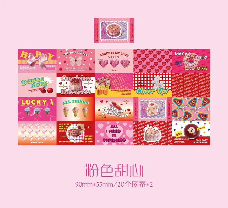 40/60Pcs/box Retro Girls House Series Sticker Hand Account DIY Album Decoration Scrapbooking Stickers Kawaii Korean Stationery (ONLINE ORDER ONLY)