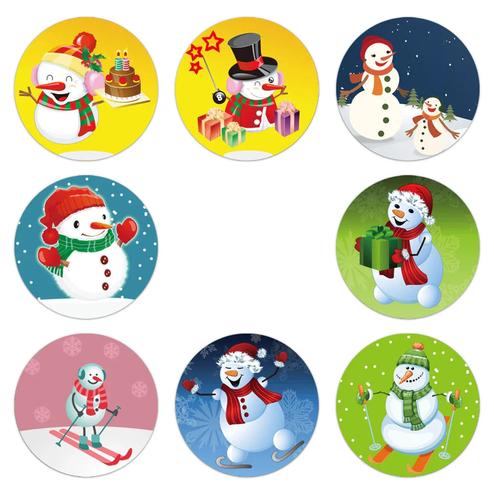 100-500pcs Cartoons Kraft Sticker Merry Christmas Stickers Package Seal Labels Christmas Gift Decoration Sticker new year decor (ONLINE ORDER ONLY)