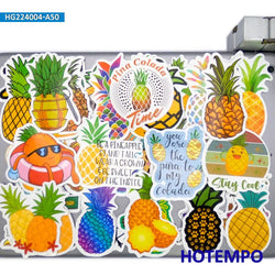 50Pieces Funny Pineapple Cartoon Graffiti Mixed Ananas Retro Stickers for Luggage Skateboard Guitar Helmets Laptop Phone Sticker (Online Order Only)
