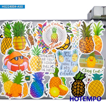 50Pieces Funny Pineapple Cartoon Graffiti Mixed Ananas Retro Stickers for Luggage Skateboard Guitar Helmets Laptop Phone Sticker (Online Order Only)