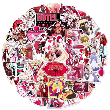 10/30/56pcs Hazbin Hotel Cartoon Stickers Anime Helluva Boss Graffiti Toy DIY Laptop Helmet Fridge Notebook Skateboard Car Decal (ONLINE ORDER ONLY)