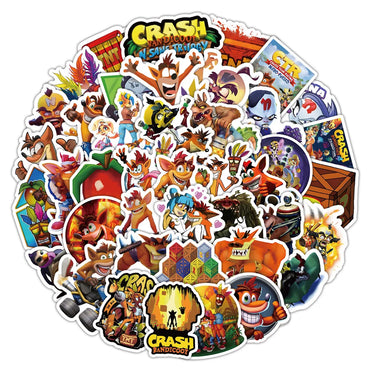 10/62Pcs Anime Video Game Crash Bandicoot Sticker Packs (ONLINE ORDER ONLY)