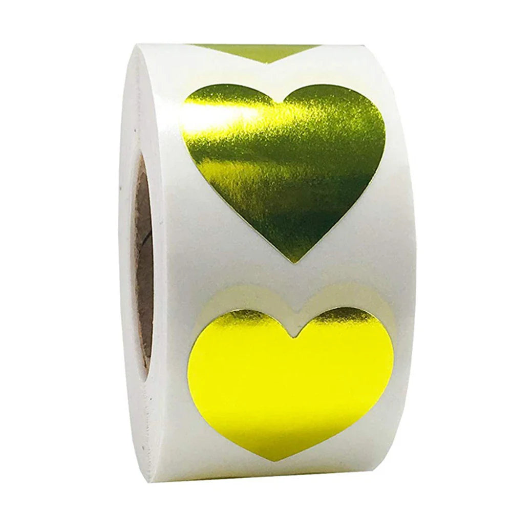 500pcs/roll Love Valentine's Day Stickers Seal Stickers Red Glowing Glitter Heart Gift Decoration Lables Stationery Sticker (ONLINE ORDER ONLY)